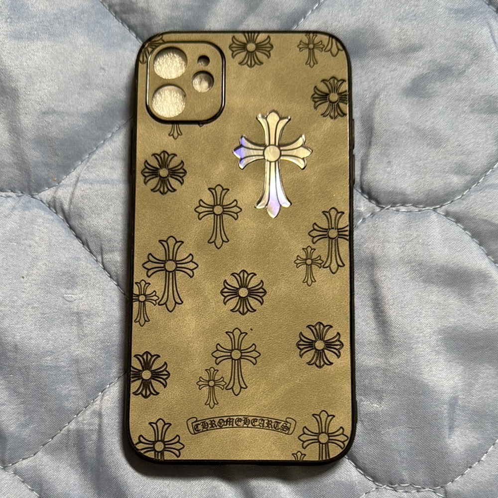 Chrome Hearts Gray Cross Pattern iPhone Case - iPhone 11